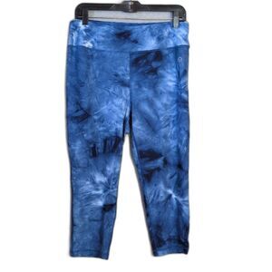 VOGO Athletica Blue Tie Dye Cropped Leggings Women's L